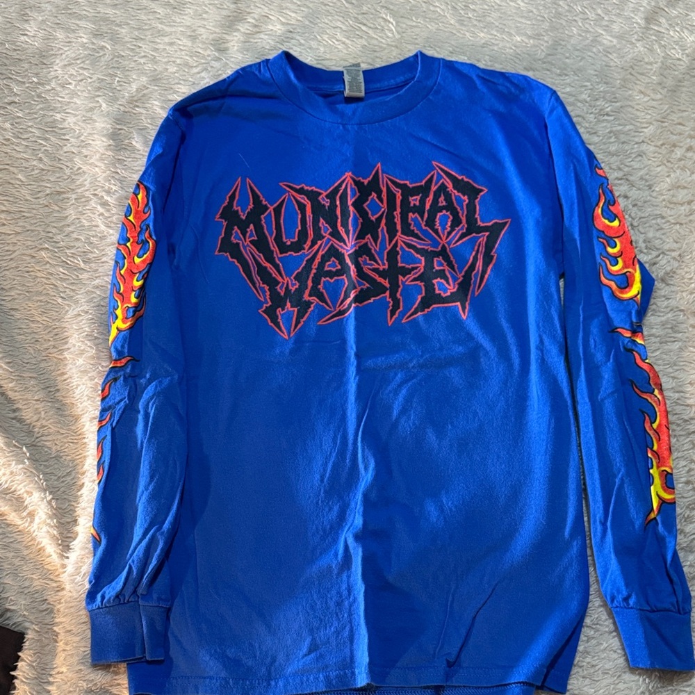 Municipal Waste merch Long Sleeve Tee /Flame Sleeves